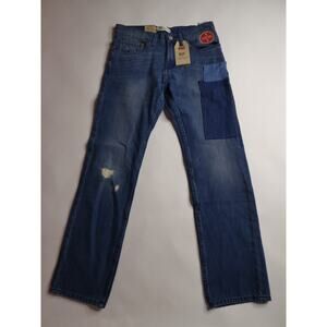 Levi's 511 Slim Fit Vertical Stretch Blue Patch Jeans Kid Size 16 Reg 28x28